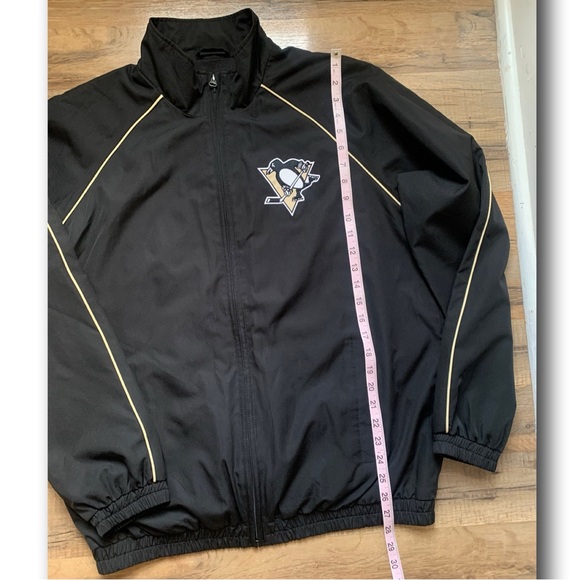 🏒🐧 NHL Penguins Full Zip Lightweight Jacket Logo Front & Back Medium - Picture 12 of 12